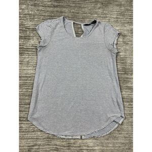 Rachel‎ Zoe Top Womens Extra Small Blue White Striped Shortsleeve Casual